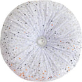 Round Throw Pillow, 13.7in Soft Solid Color Sequin Glitter Decorative Round Pillow Circle Floor Pillows Cushions for Sofa Bed Chair Living Room Floor Car Home Decoration, White