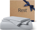 REST® Evercool®+ Starter Sheet Set, Full, Light Gray, Breathable Bed Sheet for Hot Sleeper and Night Sweats, with Pillowcases, Ionic+ Self-Cleaning Silver Yarn for Sensitive Skin, 3PCS No Flat Sheet