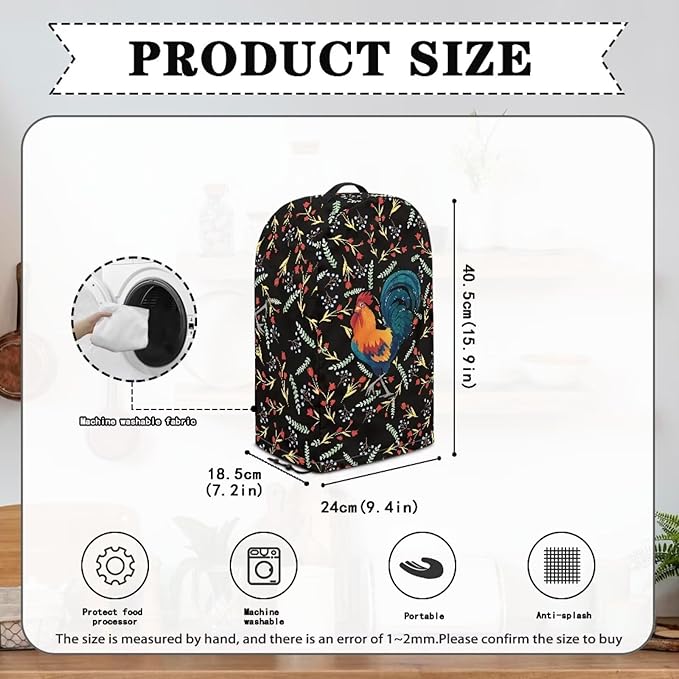 Chicken Pattern Blender Dust Cover Stand Mixer or Coffee Maker Appliance Cover with Drawstring, Anti Fingerprint Dust Proof Stain Resistant Blender Covers for Home Kitchen