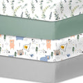 Bimocosy Crib Sheets 4 Pack, Baby Crib Sheets Fitted for Boys and Girls Breathable & Snug Fit, Soft Toddler Bed Sheets for Standard Crib Mattress Nursery Daycare Essentials, Bear Cub