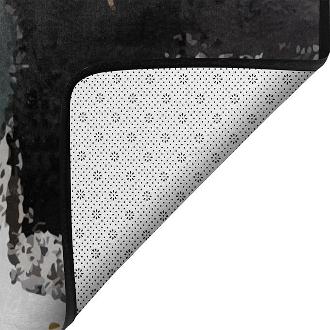 9CH Fashion Modern Area Rug 6' x 9', Abstract Art Painted Black White Gold Foil Modern Artwork Area Rug for Living Room Bedroom Dining Room