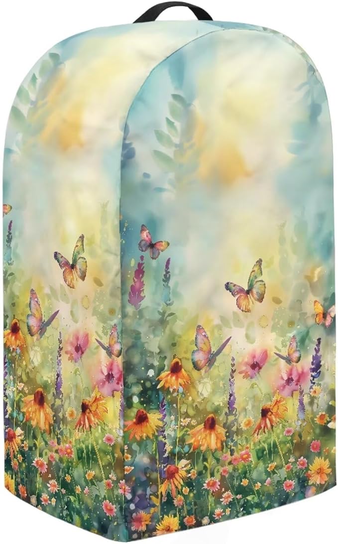 Daisy Floral Butterfly Drawstring Blender Cover Kitchen Appliance Anti Fingerprint Dust Protection Stain Resistant Coffee Maker Food Processor Cover Stand Mixer Cover