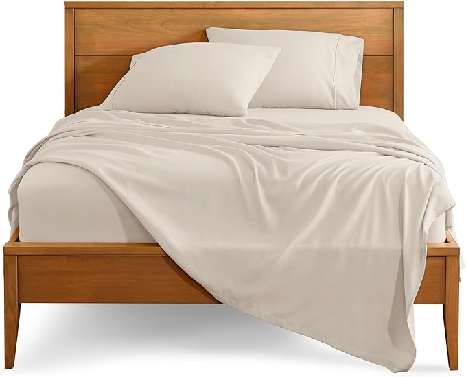 Bare Home King Sheet Set - Luxury 1800 Ultra-Soft Microfiber King Bed Sheets - Double Brushed - Deep Pockets - Easy Fit - 4 Piece Set - Bedding Sheets & Pillowcases (King, Wheat)