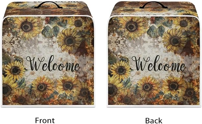 Mumeson Sunflower Coffee Maker Cover, Modern Stand Blender Mixer Juice Machine Covers, Coffee Beans Design Extra Large Lightweight Kitchen Appliance Covers with Handle