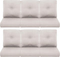 Patio Chair Cushions 6 Packs - Outside High Back Thick Water-Resistant Cushion 22x24 with Zipper Cover for Outdoor Glider Rocking Chairs Loveseat 3-Seater Couch Sofa – Beige/Buckle