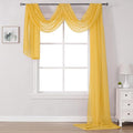 DONREN 216 Inches Long Window Scarf - Luxury Soft Semi Sheer Scarf Valance for Wedding (1 Panel, Amber Yellow)