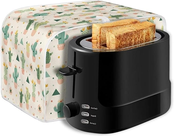 ZFRXIGN Cactus Toaster Cover 2 Slice Wide Slot Toaster Dust Covers Oven Cover Stain Resistant Kitchen Small Appliance Cover with Top Handle Home Decor Mexican Toaster Cover Beige