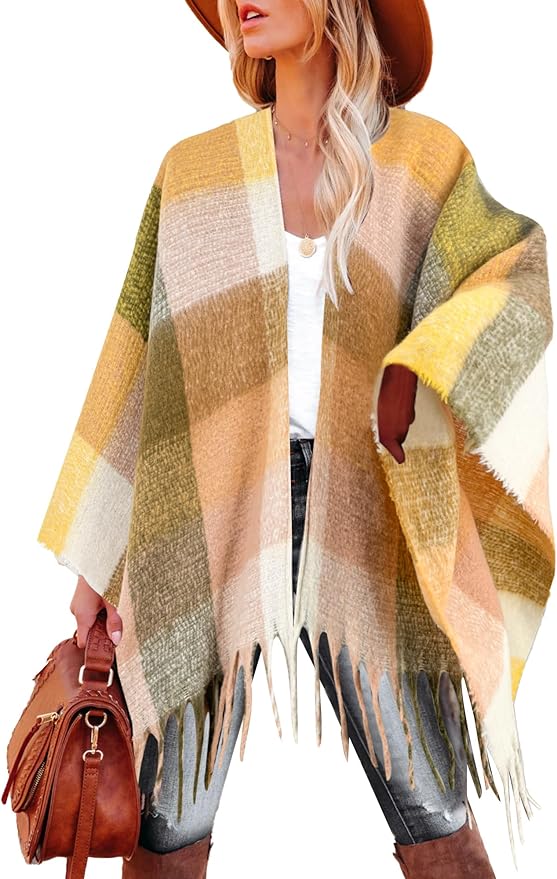 Breezy Lane Women's Shawl Wraps Warm Poncho Ruana Wrap Cardigan