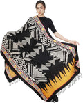 DANA XU 100% Merino Wool Pashmina Shawl for Women 96"x43", Oversized Cashmere Wrap with Tassels, Floral Travel Blanket Cape