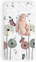 JumpOff Jo - Fitted Crib Sheet, Super Soft Breathable 100% Cotton Baby Crib Sheet for Standard Crib Mattresses and Toddler Beds, 28 in. x 52 in. - Dandelion Dreams