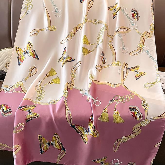 Fashion Scarves Scarf 100% Silk Feeling Scarf Silk Like Scarves Long Lightweight Sunscreen Shawls for Women