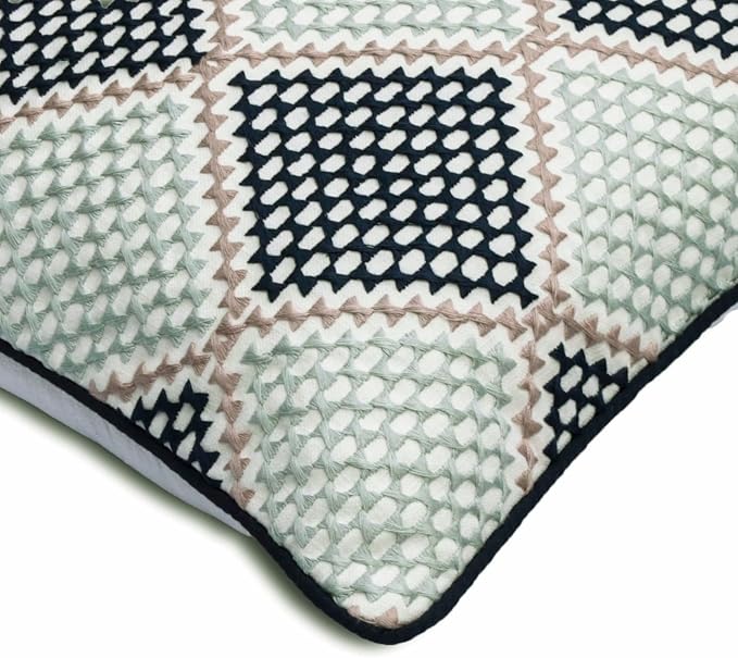The HomeCentric King/Queen/Twin Blue Decorative Bed Runner Full 68"x18" Bed Runner Without Pillow Cover, Embroidered Bed Scarf on Embroidered Fabric - Pointillism