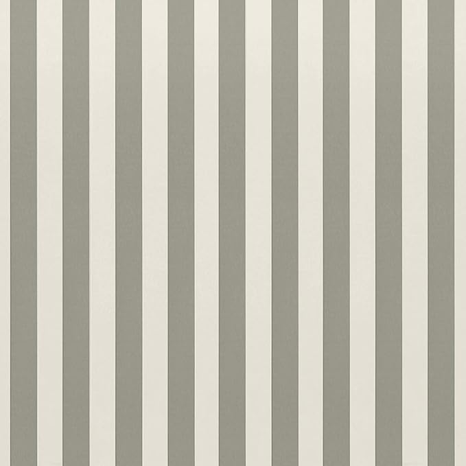 RSH DECOR: Tufted U-Shape Wicker Seat Cushions Set of 2 | 19” x 19” | All-Weather Spun Fabric | Water-Resistant | Outdoor Chair Cushions for Patio Furniture | Grey & White Stripe