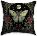 Vintage Floral Throw Pillow Covers, Vintage Flower Pattern Double Sided Cushion Cover, Indoor and Outdoor Home Art Decor Pillowcase for Sofa or Bedroom Decor 18x18inches (Green Butterfly, 18x18inches)