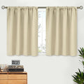 BGment Blackout Kitchen Curtains 36 Inch Length - Short Thermal Insulated Drapes Darkening Privacy with Rod Pocket for RV Bathroom Cafe Window, 2 Panels, 42 x 36 Inch