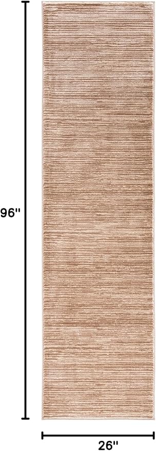 SAFAVIEH Vision Collection Runner Rug - 2'2" x 8', Light Brown, Modern Ombre Design, Non-Shedding & Easy to Clean, Ideal for Entryway, Foyer, Bedroom, Hallway (VSN606C)