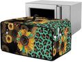 Toaster Oven Protective Cover with Side Pockets, Dustproof Smart Microwave Oven Protector for Kitchen Countertop, M, 16.5 x 20.5 x 10 Inches, Sunflower Leopard Print