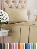 Twin XL Size 3 Piece Sheet Set - Comfy Breathable & Cooling Bed Sheets Set - Hotel Luxury Bedding for Women, Men, Kids, Teens, Boys & Girls - Deep Pockets, Ultra-Soft, Wrinkle Free - Oeko-Tex - Beige