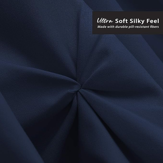 Nestl Navy Blue Bed Skirt - Pinch Pleat Full Size, 14" Drop, Premium Microfiber