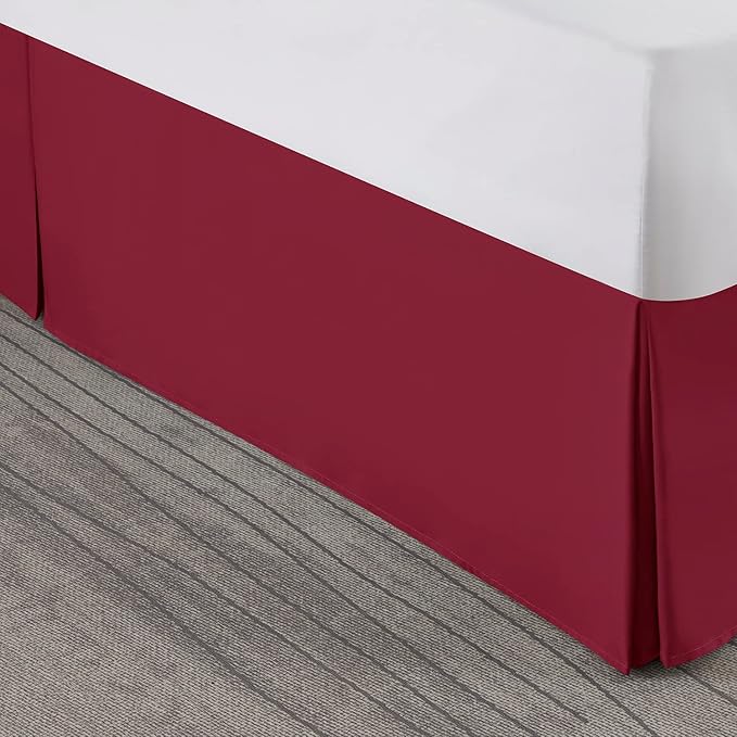 Nestl Red Heaven Bed Skirt King Size - King Bed Skirt 14 Inch Drop - Brushed Microfiber Bed Skirts - Hotel Quality Pleated Bed Skirt - Shrinkage & Fade Resistant
