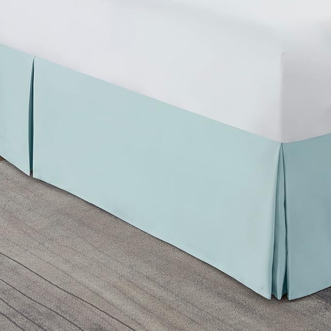 Nestl Light Baby Blue Bed Skirt King Size - King Bed Skirt 14 Inch Drop - Brushed Microfiber Bed Skirts - Hotel Quality Pleated Bed Skirt - Shrinkage & Fade Resistant