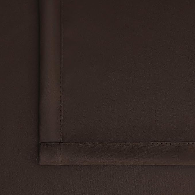 BGment Brown Blackout Curtains 63 Inches Long for Bedroom - Thermal Insulated Window Drapes with Rod Pocket Room Darkening for Living Room, 42 x 63 Inch, 2 Panels