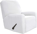 Easy-Going Recliner Stretch Sofa Slipcover Sofa Cover 4-Pieces Furniture Protector Couch Soft with Elastic Bottom Spandex Jacquard Fabric Small Checks(Recliner,Snow White,Large)