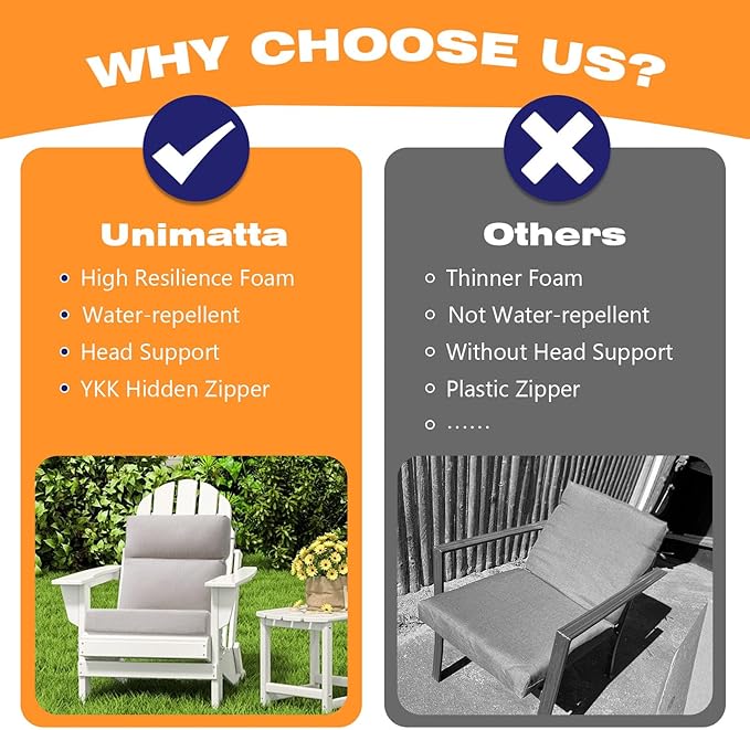 Sunbrella Outdoor Separate High Back Cushion Seat Pads, 2-Pack 44 x 21 Inch Water-Repellent & Fade-Resistant Patio Furniture Cushions with Ties for Adirondack, Rocking Chairs, Specrtum Pebble