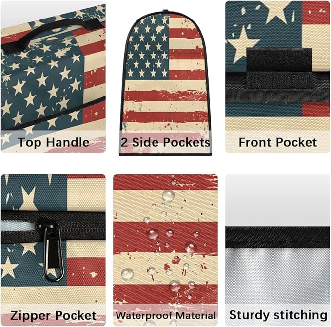Stand Mixer Cover for 6-8 Quarts Mixer Kitchen Mixer Cover Fits Tilt Head & Bowl Lift Models Stars Stripes Dust Cover for Coffee Maker with Pockets