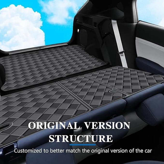 Cargo Mat & Backrest Mats for 2010-2016 Cadillac SRX Accessories, All Weather Waterproof Rear Cargo Liner Rear Trunk Liner Back Seat Cover Protector