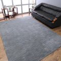 Hand Knotted Loom Wool ECO-Friendly Area Rugs - 10'x13', Rectangle, Light Blue Color, Solid Plain Design, High Pile Thick Handmade Anti Skid Rugs for Living Room (L00111)