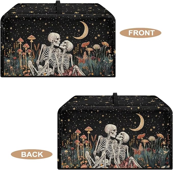 Microwave Oven Dust Cover, Halloween Skull Heat-Resistant Dust Proof Waterproof Oven Cover for Smart Oven Air Fryer Microwaves Easy-Clean Printed Countertop Microwaves Dusts Covers