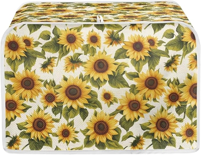 ZFRXIGN Sunflower Toaster Covers 4 Slice Toaster Cover for Home Kitchen Decor Accessories Toaster Oven Cover Washable Small Appliance Covers with Top Handle Yellow