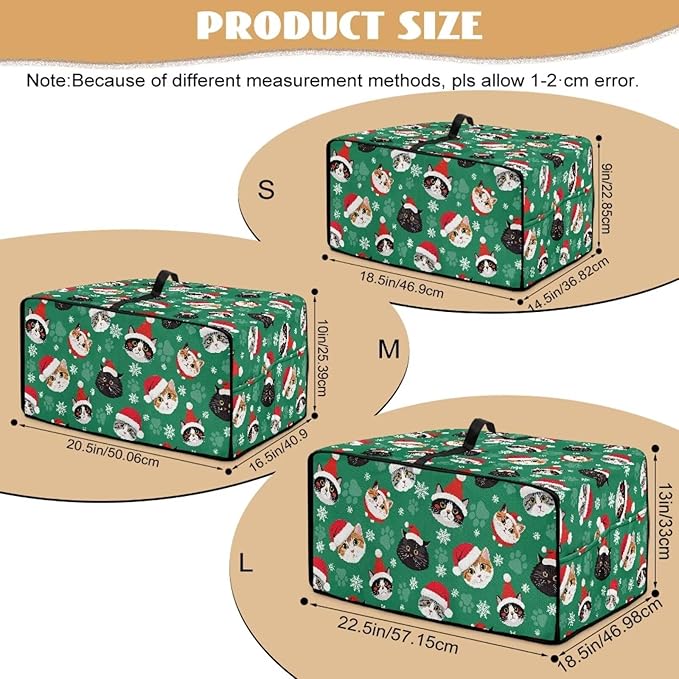 Christmas Decorations Countertop Convection Oven Cover Dust-Proof Toaster Oven Cover with Pockets, Countertop Convection Oven Protector, M, Christmas Hat Cat Paw Snowflake Green