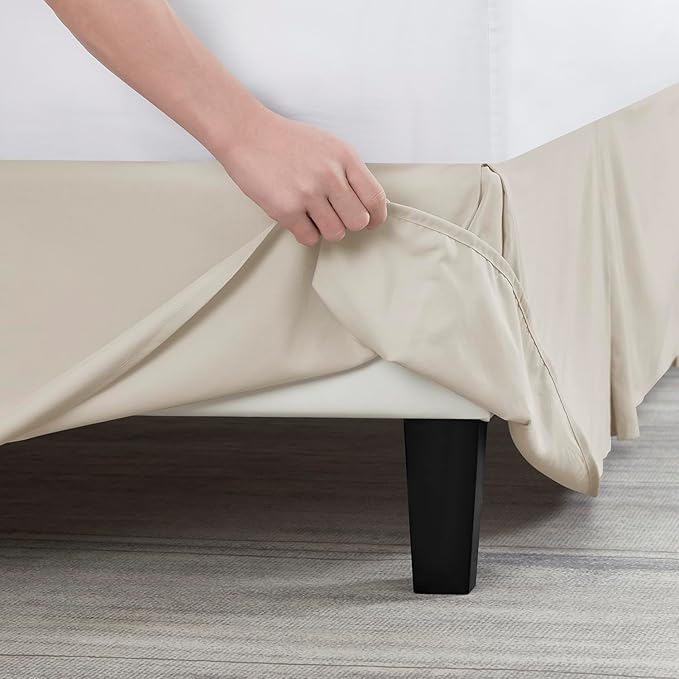 Nestl Silver Bed Skirt Queen Size - Queen Bed Skirt 14 Inch Drop - Brushed Microfiber Bed Skirts - Hotel Quality Pleated Bed Skirt - Shrinkage & Fade Resistant