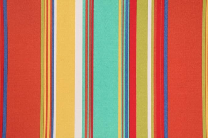 RSH DECOR: Tufted U-Shape Wicker Seat Cushions Set of 2 | 19” x 19” | All-Weather Spun Fabric | Water-Resistant | Outdoor Chair Cushions for Patio Furniture | Bright Colorful Stripe - Made in USA