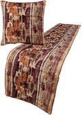 The HomeCentric King Queen Twin Pink & Orange Designer Twin 53"x18" Bed Runner with Pillow Cover, Ikat & Quilted Bed Scarf on Cotton Printed Fabric - Ikat Splash