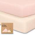 KeaBabies 2-Pack Baby Crib Sheets for Boys, Girls - 52x28 Viscose Derived from Bamboo Toddler Bed Sheets Neutral, Fitted Crib Mattress Cover for Standard Baby Bedding, Soft & Cozy (Cameo)