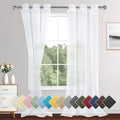 XWZO White Sheer Curtains for Bedroom, Light Filtering, Gauzy & Breathable Solid Voile Grommet Window Curtains for Living Room, Farmhouse, Nursery with Tiebacks, Set of 2 Panels, 46 x 95 Inches Long
