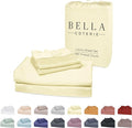 Bella Coterie Luxury Bamboo Viscose Twin Size Sheet Set | 100% Organically Grown | Ultra Soft | Cooling for Hot Sleepers | 18" Deep Pocket [Lemonade]