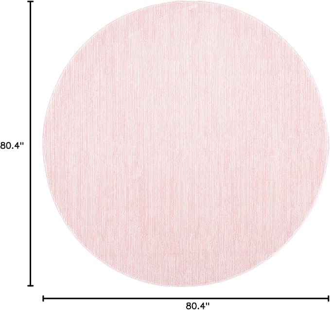 SAFAVIEH Vision Collection Area Rug - 6'7" Round, Pink, Modern Ombre Design, Non-Shedding & Easy to Clean, Ideal for Living Room, Bedroom, Dining Space (VSN606U)