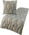 The HomeCentric King Queen Twin Grey Decorative Queen 74"x18" Bed Runner with Pillow Cover, Quilted Bed Scarf on Jacquard Fabric - Graphitti Grey