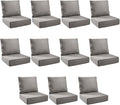 Outdoor Cushion Set for Furniture Patio Furniture, UV Resistant, Water Resistant - 6 Inch Thick Foam Garden Cushions– 24x24 Inch Patio Seat Covers for Chair/Sofa/Couch | Grey | 11-Pack |