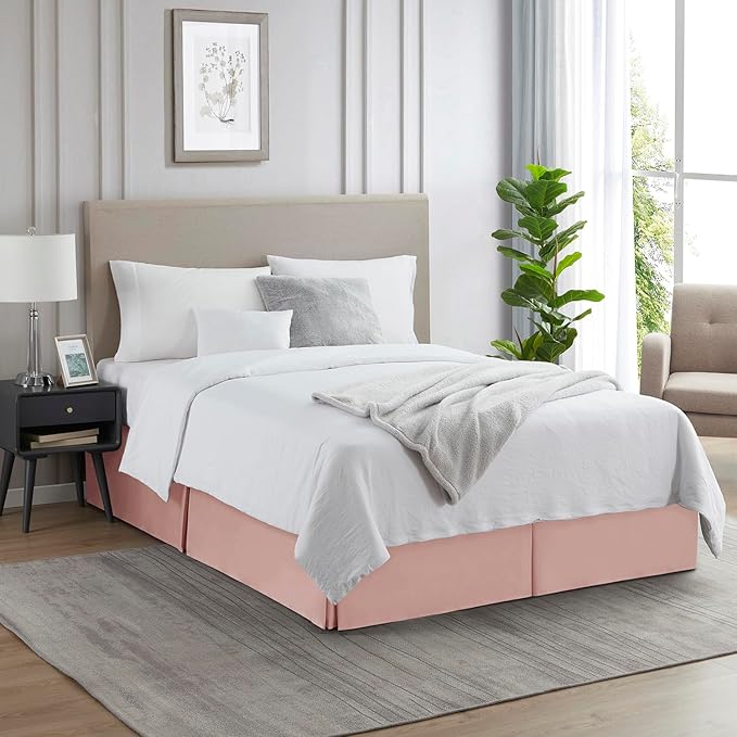 Nestl Taupe Bed Skirt Queen Size - Queen Bed Skirt 14 Inch Drop - Brushed Microfiber Bed Skirts - Hotel Quality Pleated Bed Skirt - Shrinkage & Fade Resistant