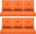 Patio Chair Cushions 6 Packs - Outside High Back Thick Water-Resistant Cushion 22x24 with Zipper Cover for Outdoor Glider Rocking Chairs Loveseat 3-Seater Couch Sofa – Orange/Buckle