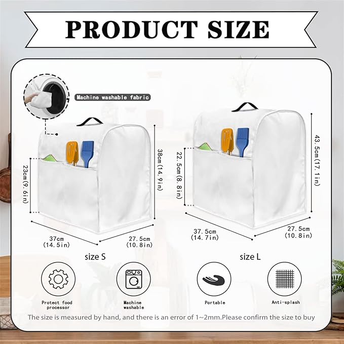 Stand Mixer Cover Compatible with Kitchen Aid Mixer, Cute Lemon Print Kitchen Appliance Dustproof Covers with Accessories Pockets, Fits All Tilt Head & Bowl Lift Models Mixers