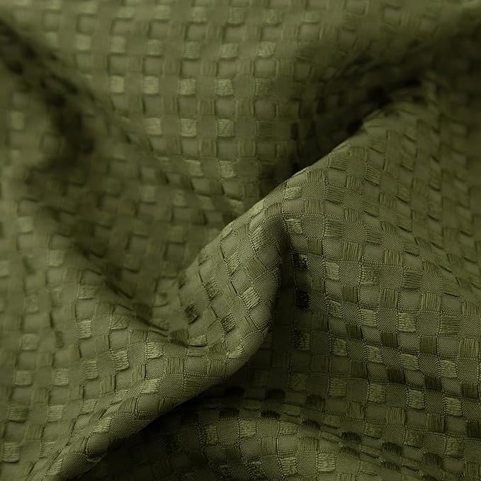 Queen Bed Skirt, Pleated Waffle Weave Bed Skirt with Split Corners, Tailored Dust Ruffle 18 Inch Drop Easy Fit, Machine Washable (Green, Queen - 18" Drop)