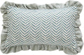 ISAENNE Design Linen Throw Pillow Covers 12"x20", Rectangle Minimalist Cushion Covers with Powder Blue Chevron Leaves Pattern Decoration Pillowcases for Bed,Living Room,Outdoor,Car