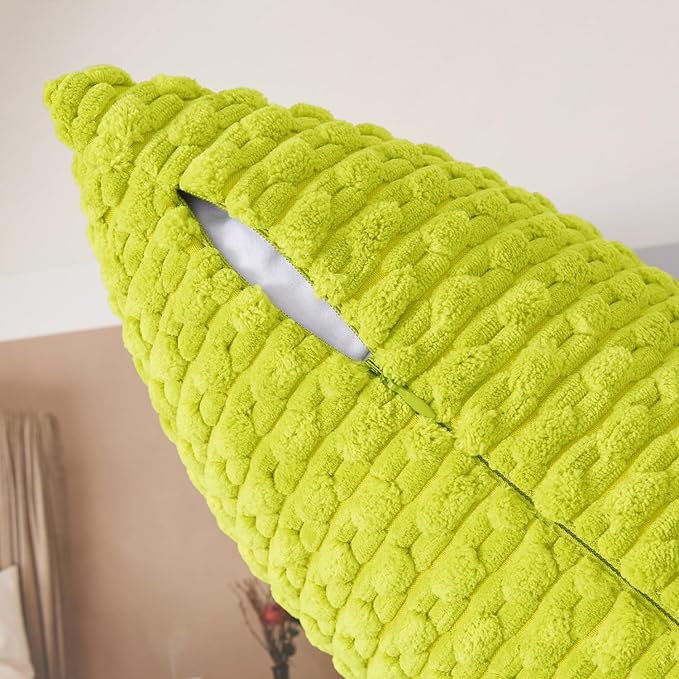 Kevin Textile 12x20 Inch Pillow Cover 1 Pack Boho Christmas Decorative Soft Striped Corduroy Lumbar Farmhouse Accent Rectangle Cushion Case for Living Room Couch Sofa Bed, Christmas Green