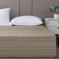 Queen Bed Skirt-Box Spring Cover with 14 Inch Tailored Drop,Wrinkle and Fade Resistant Hotel Wrap Around Bed Skirts,Bed Frame Cover (Horizontal Stripe Light Khaki, Queen)
